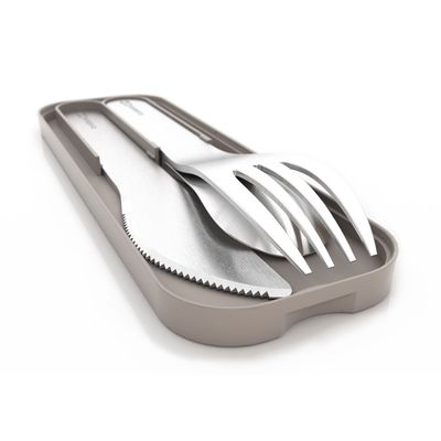 Talheres Mb Pocket Aço Inox com Estojo Cinza Monbento