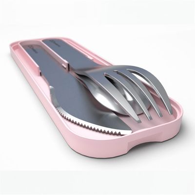 Talheres Mb Pocket Aço Inox com Estojo Rosa Monbento