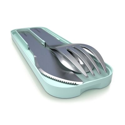 Talheres Mb Pocket Aço Inox com Estojo Verde Monbento