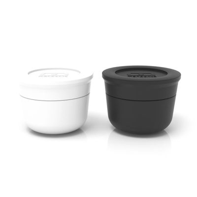Porta Molho Mb Temple S 2 Peças 20 ml Branco e Preto Monbento