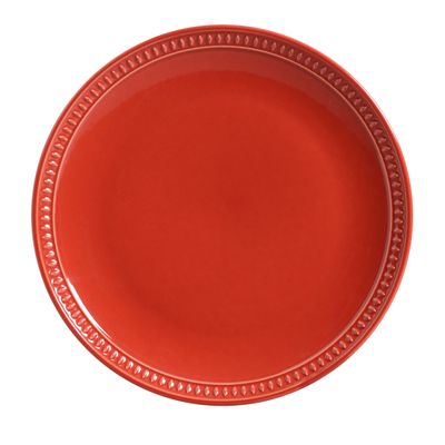 Prato Raso Sevilha Cerâmica 6 Peças Vermelho Porto Brasil