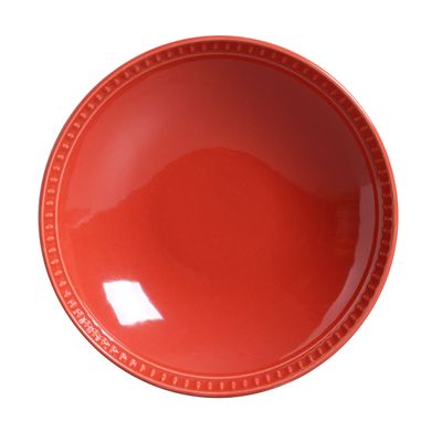 Prato Fundo Sevilha Cerâmica 6 Peças Vermelho Porto Brasil