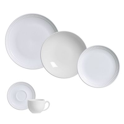 Aparelho de Jantar Sevilha Cerâmica 30 Peças Branco Porto Brasil