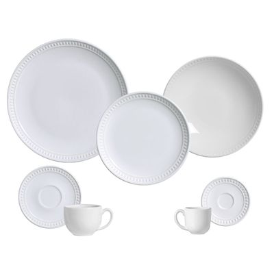 Aparelho de Jantar Sevilha Cerâmica 42 Peças Branco Porto Brasil