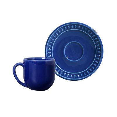 Xícara de Café Sevilha Cerâmica 6 Peças Azul Navy Porto Brasil