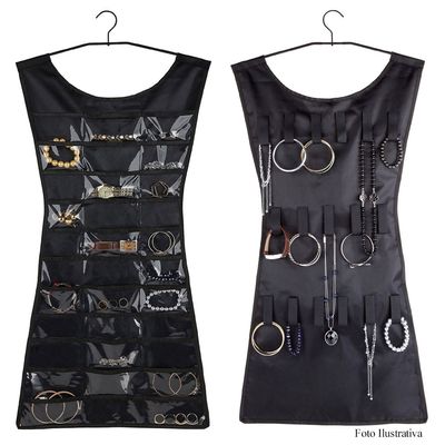 Organizador de Bijoux Little Black Dress Dupla-Face Pendurável Preto Umbra