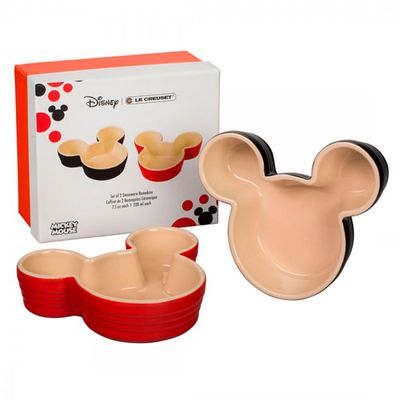 Ramekin Mickey Mouse 2 Peças Cerâmica Vermelho e Preto Le Creuset