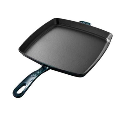 Frigideira Lisa Quadrada Ferro Fundido 30 cm La Mer Mar Azul Turquesa Staub