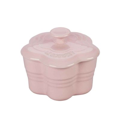 Ramekin Flor com Tampa Rosa Antique Rose Pink Le Creuset