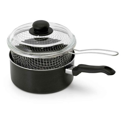 Panela para Fritura Firenze Special Alumínio Antiaderente 20 cm Preta Ballarini