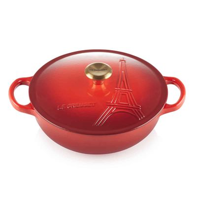 Panela Marmita Gourmet Torre Eifel Pegador Gold 22 cm Vermelho Le Creuset