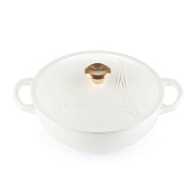 Panela Marmita Gourmet Torre Eifel Pegador Gold 22 cm Branco Le Creuset