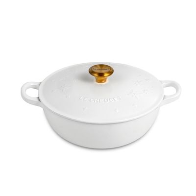 Panela Marmita Star 22 cm Pegador Gold Branco Cotton Le Creuset