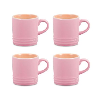 Canecas Cappuccino Cerâmica 200 ml 4 Peças Rosa Chiffon Pink Le Creuset