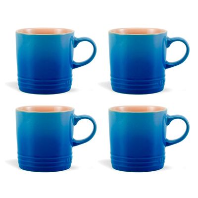 Canecas Cappuccino Cerâmica 200 ml 4 Peças Azul Marseille Le Creuset