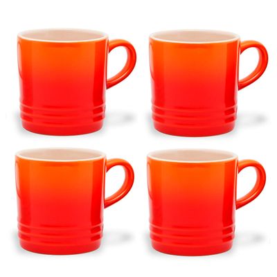 Canecas Cappuccino Cerâmica 200 ml 4 Peças Laranja Le Creuset