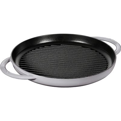 Grelha Redonda com Duas Alças Ferro Fundido 26 cm Cinza Grafite Staub