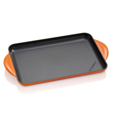 Grelha Retangular Lisa Laranja 32 cm Le Creuset