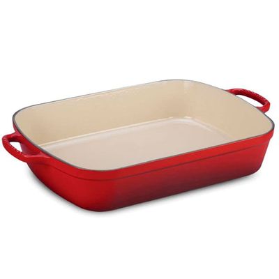Travessa Retangular Signature Ferro Fundido 29 cm Vermelho Le Creuset