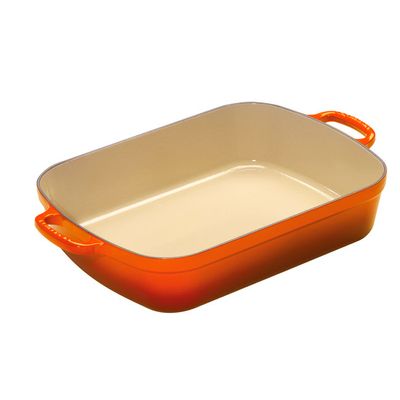 Travessa Retangular Signature Ferro Fundido 37 cm Laranja Le Creuset