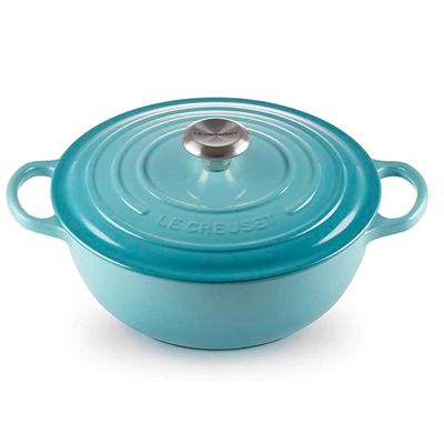 Panela Marmita Gourmet Signature 26 Cm Azul Caribe Le Creuset