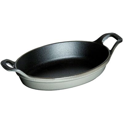Travessa Oval Ferro Fundido Cinza Grafite 15 cm Staub