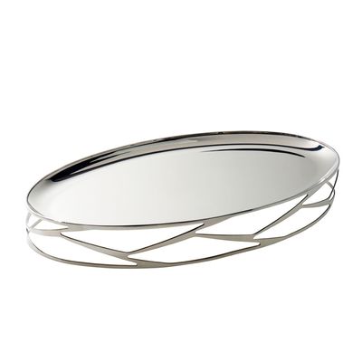 Bandeja Trama Oval Inox Riva