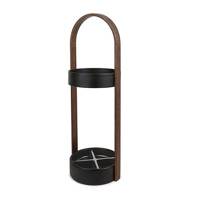 Porta Guarda Chuva Hub Preto Marrom Umbra
