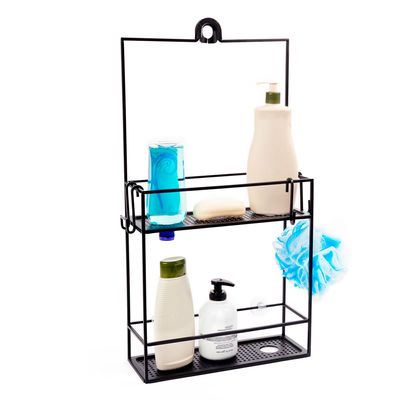 Porta Acessorios Banho Cubiko Preto Umbra