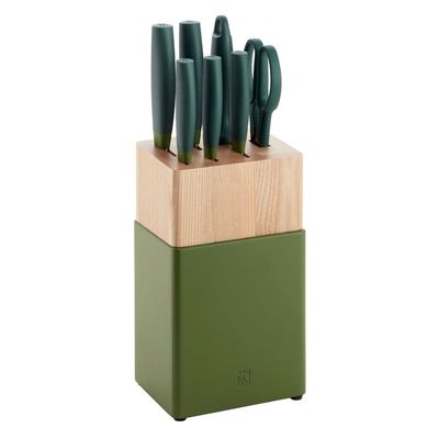 Bloco de Facas Madeira de Freixo Verde 8 Peças Zwilling J.A. Henckels