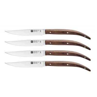 Conjunto de Facas para Grelhados em Aço Inoxidável Cabo Marrom 4 Peças Zwilling J.A. Henckels
