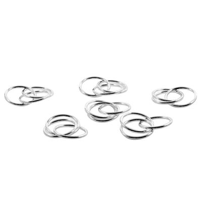 Jogo Bologna com 6 Argolas para Guardanapo Inox Riva