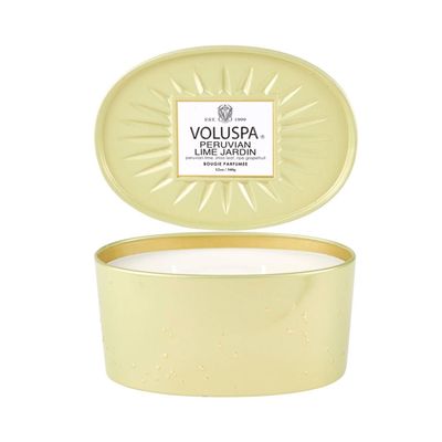 Vela Lata 2 Pavios Oval 50 Horas Peruvian Lime Jardin Voluspa