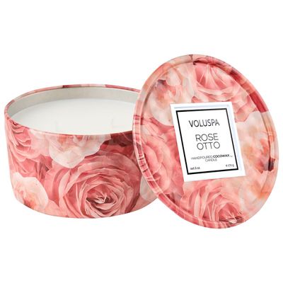 Mini Vela Lata 2 Pavios 25 Horas Rose Otto Voluspa