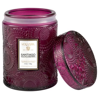 Mini Vela Pote Vidro 50 Horas Relevo Santiago Huckleberry Voluspa