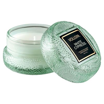Mini Vela Macaron 15 Horas White Cypress Voluspa