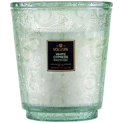 Vela Pote Vidro 250 Horas 5 Pavios White Cypress Voluspa