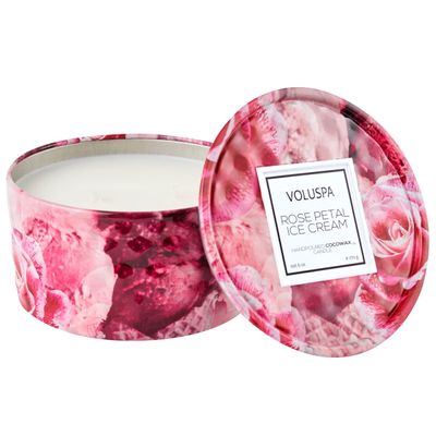 Mini Vela Lata 2 Pavios 25 Horas Rose Petal Ice Cream Voluspa