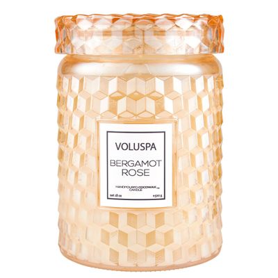 Vela Pote Vidro G 100 Horas Tampa Vidro Bergamot Rose Voluspa