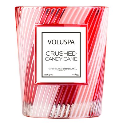 Vela Copo Trabalhado 40 Horas Crushed Candy Cane Voluspa