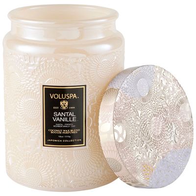 Vela Pote Vidro G 100 Horas Relevo Santal Vanille Voluspa