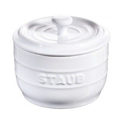 Porta Sal Cerâmica 11 cm Branco Staub