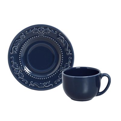 Xícara de Chá Acanthus Deep Blue 6 Peças Porto Brasil