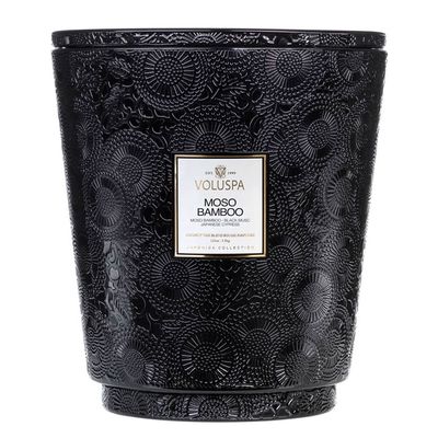 Vela Pote Vidro +250 Horas 5 Pavios Moso Bamboo Voluspa