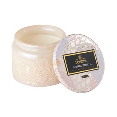 Vela Pote Vidro P 25 Horas Relevo Santal Vanille Voluspa