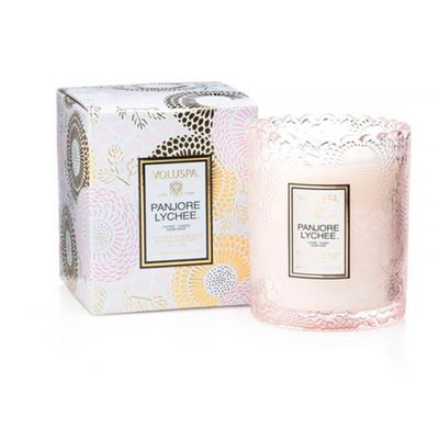 Vela Copo Trabalhado 45 Horas Relevo Panjore Lychee Voluspa