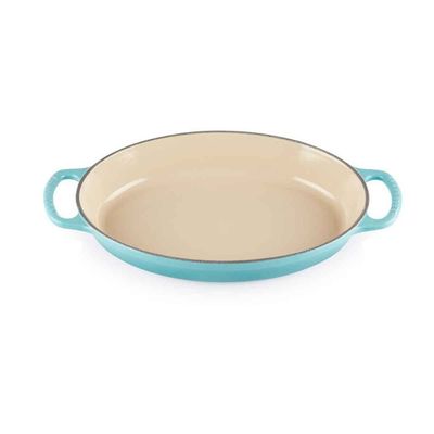 Assadeira Oval Signature 32 cm Azul Caribe Le Creuset