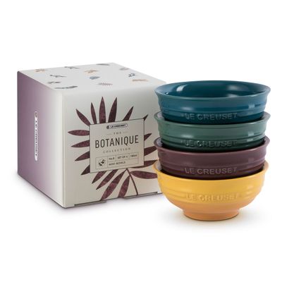 Bowls Mini Botanique Kit com 4 peças 180 ml Roxo Fig, Amarelo Nectar, Azul Deep Teal e Verde Artichaut Le Creuset