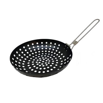 Panela Wok com Cabo para Grelhar em Churrasqueira Preto Prana