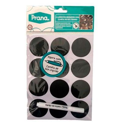 Adesivos Marcadores Redondos com Caneta de Giz Líquido 24 Peças Prana
